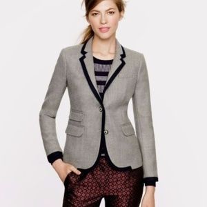 J. Crew Heather Gray Blazer with Dark Trim
